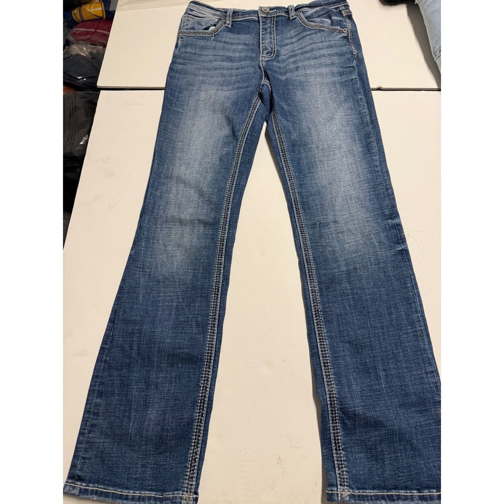 BKE Conner Straight Leg Jeans Med Wash Stretch Denim JBK8144R Womens 16 Regular - Picture 2 of 10